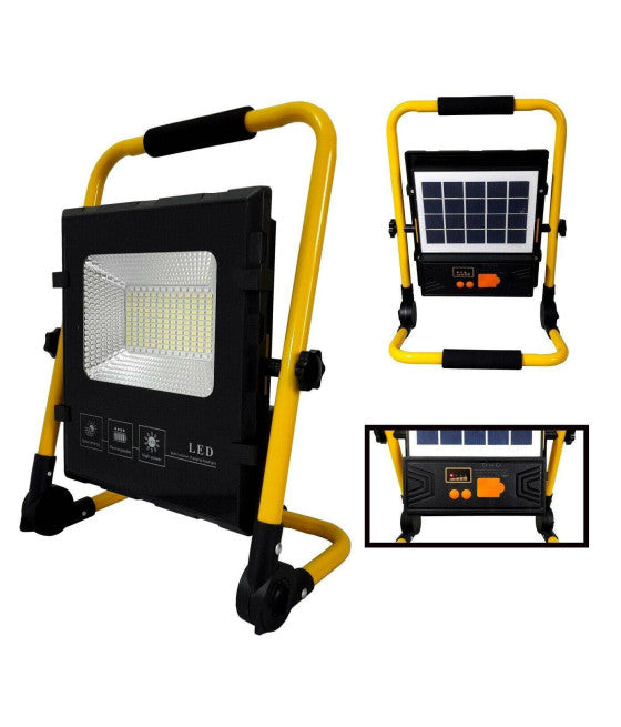 100W LED EMERGENCY FARO MIT SOLARE PANNEL RECARICABILE TORCIA SOS