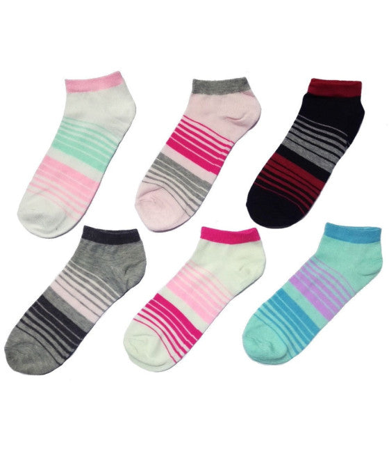 12 PAAR DAMEN-PHANTOMSOCKEN AUS BAUMWOLLE MIT NIEDRIGEM HALSAUSSCHNITT UND SEITENBÄNDERN