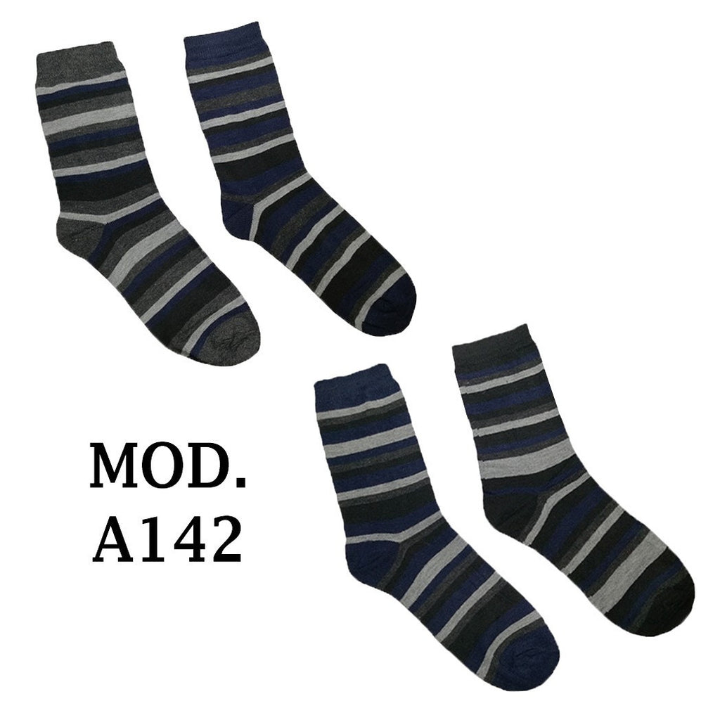 12 PAAR GESTREIFTE HALBLANGE HERRENSOCKEN IN DEN GRÖSSEN 40 BIS 46 MOD. A142