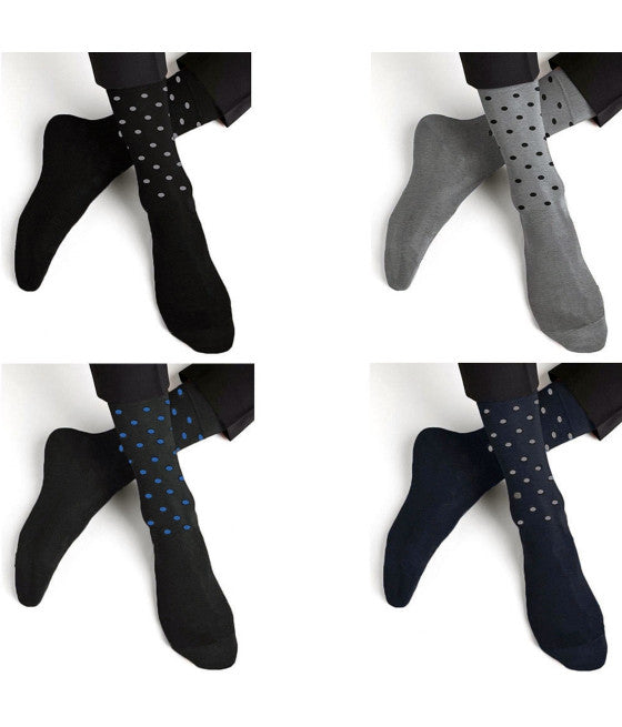 12 PAAR SOCKEN FÜR MÄNNER MIT HALBEM BEIN AUS GEPUNKTETER BAUMWOLLE, GRÖSSE 40 BIS 46