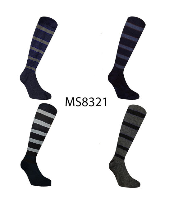 12 PAAR LANGE WARME GESTREIFTE HERRENSOCKEN AUS BAUMWOLLE IN VERSCHIEDENEN FARBEN MS8321