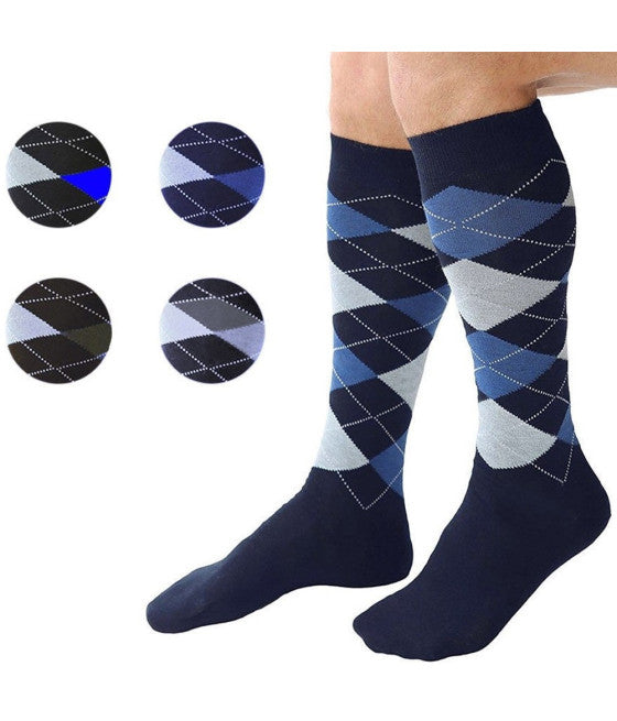 12 PAAR LANGE SOCKEN FÜR MÄNNER AUS BAUMWOLLE IN VERSCHIEDENEN FARBEN MIT RAUTENMUSTER LM-1875