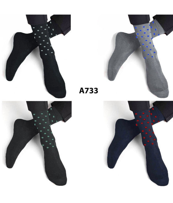 12 PAAR HERRENSOCKEN AUS BAUMWOLLE MIT POLKA DOTS HALBES BEIN