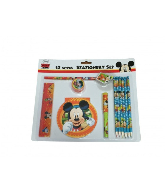 12-TEILIGES SCHREIBWAREN-SET FÜR DIE SCHULE MIT DISNEY-FIGUREN IN BLISTERPACKUNG
