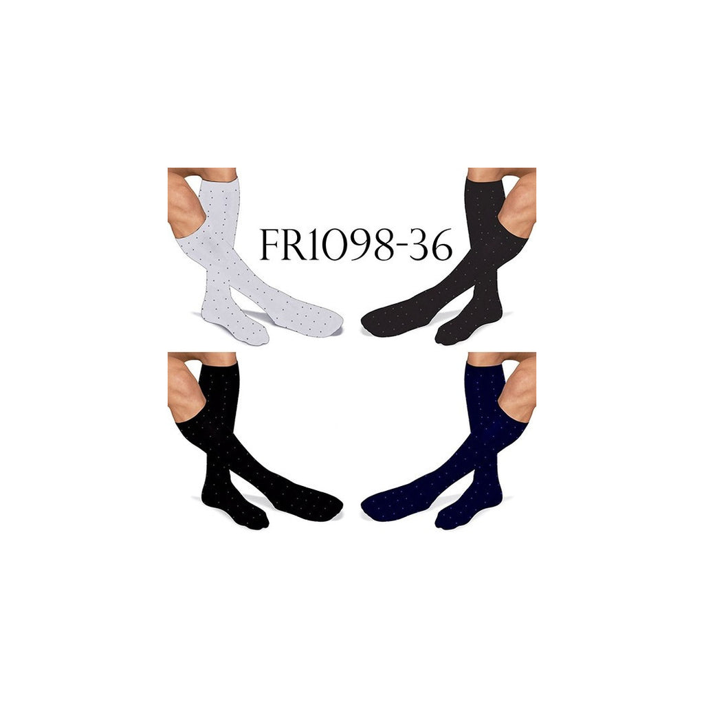 12 PAAR FARBIGE HERRENSOCKEN AUS BAUMWOLLE MIT PUNKTEN HALBES BEIN FR1098-36