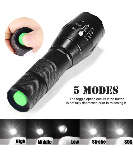 1200 lmn ultra führte militärische taktische Fackel wasserdicht mit 5 mod.