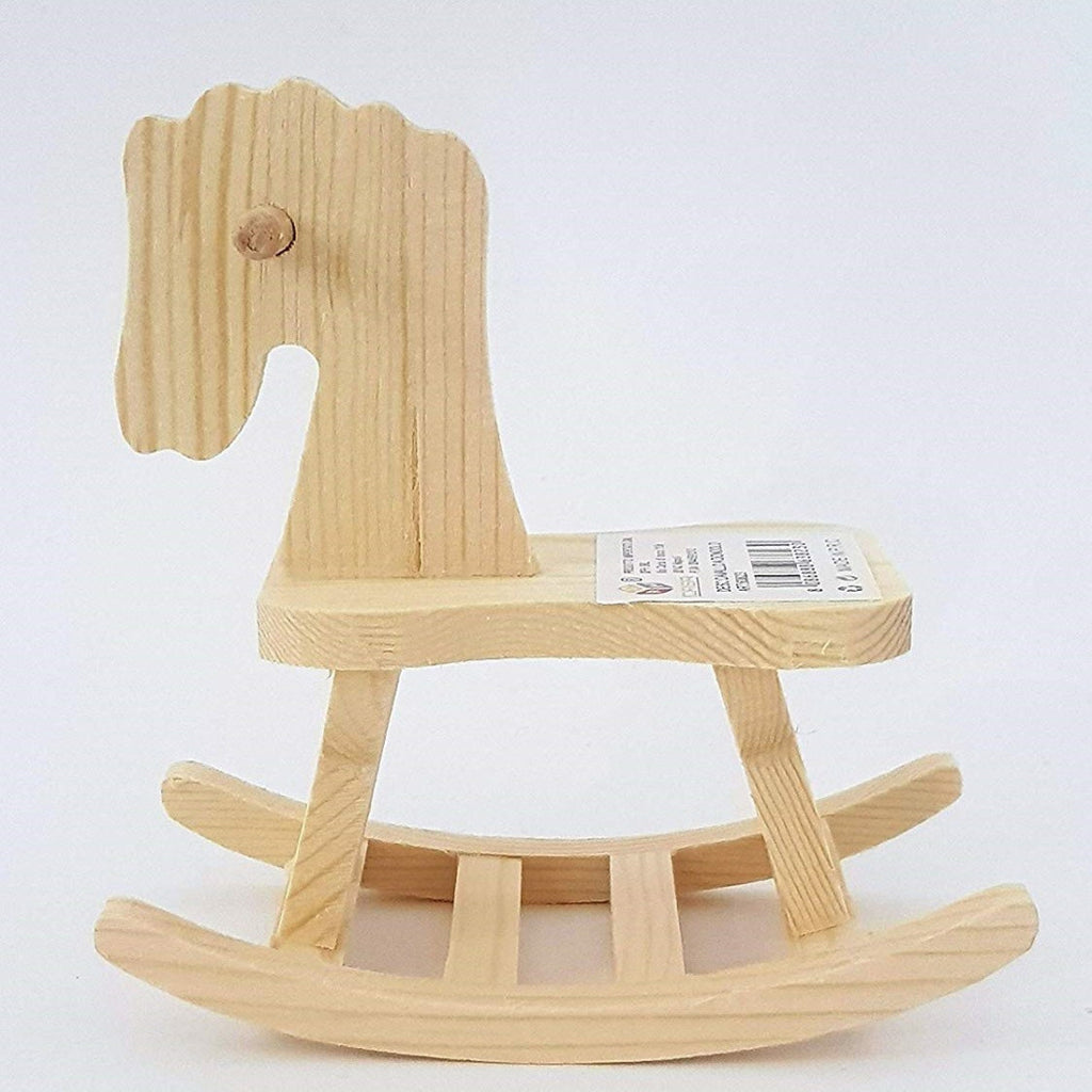 2 CAVAL PEZZI DONDOLO LEGNO RF_63823 DECORATION 12X11X6.5CM DECOUPAGE