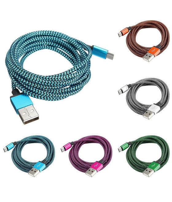 2 METER LANGES GEFLOCHTENES MICROUSB-KABEL UNIVERSAL-LADEGERÄT FÜR ANDROID-SMARTPHONES