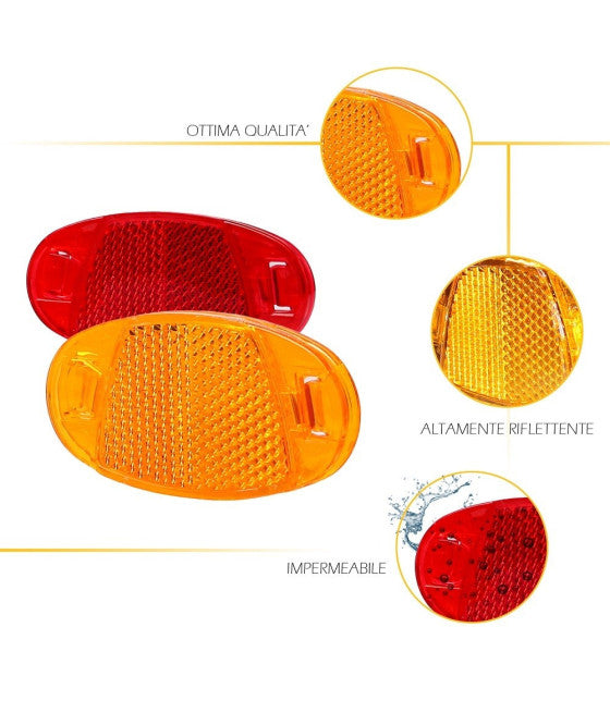 2 OVALE REFLEKTOREN OVALE RÄDER VORNE HINTEN XC-1621