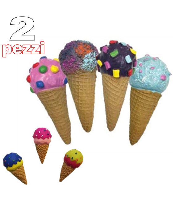 2 Spielzeugkegeleis-Eiscreme-Gummi-Schallschutz, um für Kauen für Tierhunde zu kauen