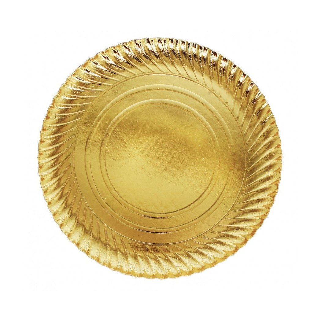 2 STÜCK KUCHENBLECH DURCHMESSER 24 CM GOLD RUND ZYKLISCHEN KARTON