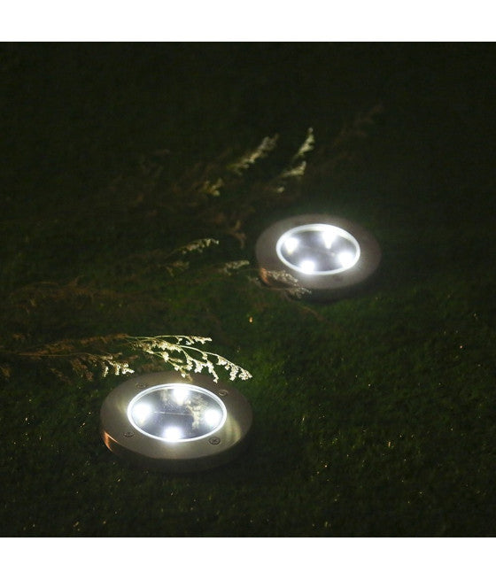 2 X SOLAR LED SCHEIBE LICHT IM FREIEN GARTEN WASSERDICHT SCHRITT MARKER LAMPE