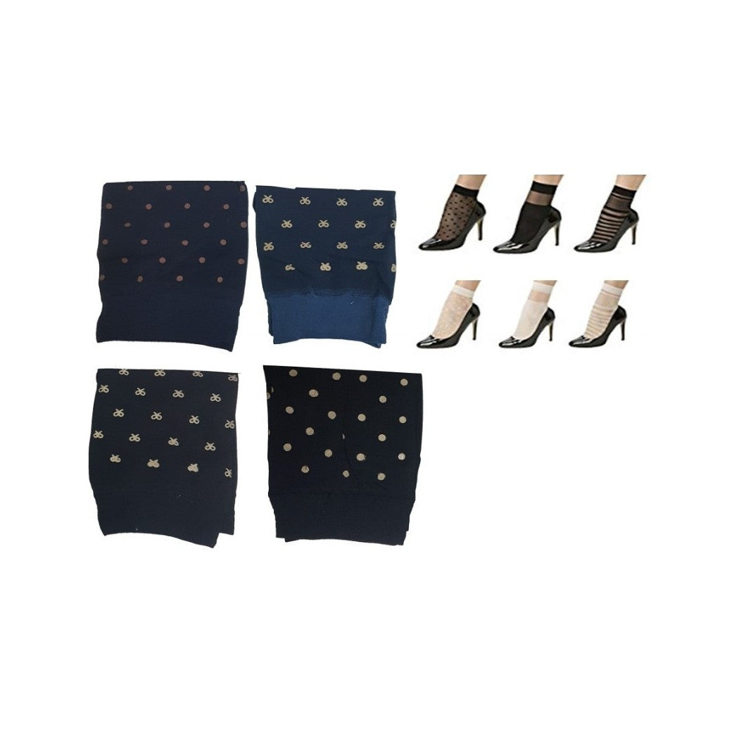 20 DEN DURCHSICHTIGEN KNIESTRÜMPFEN KURZE SCHLEIFE TUPFENSTRÜMPFE EINHEITSGRÖSSE DESSOUS