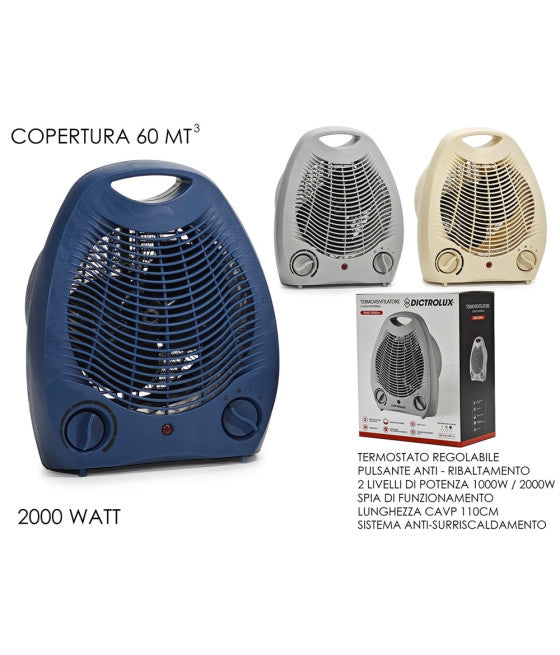 2000W Lüfterheizung 2 Ebenen Power-Antisurry-Heizungssystem