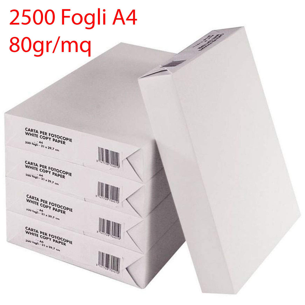 2500 BLATT WEISSES PAPIER A4 FORMAT FÜR KOPIERER BÜRODRUCKER 5 STCK.