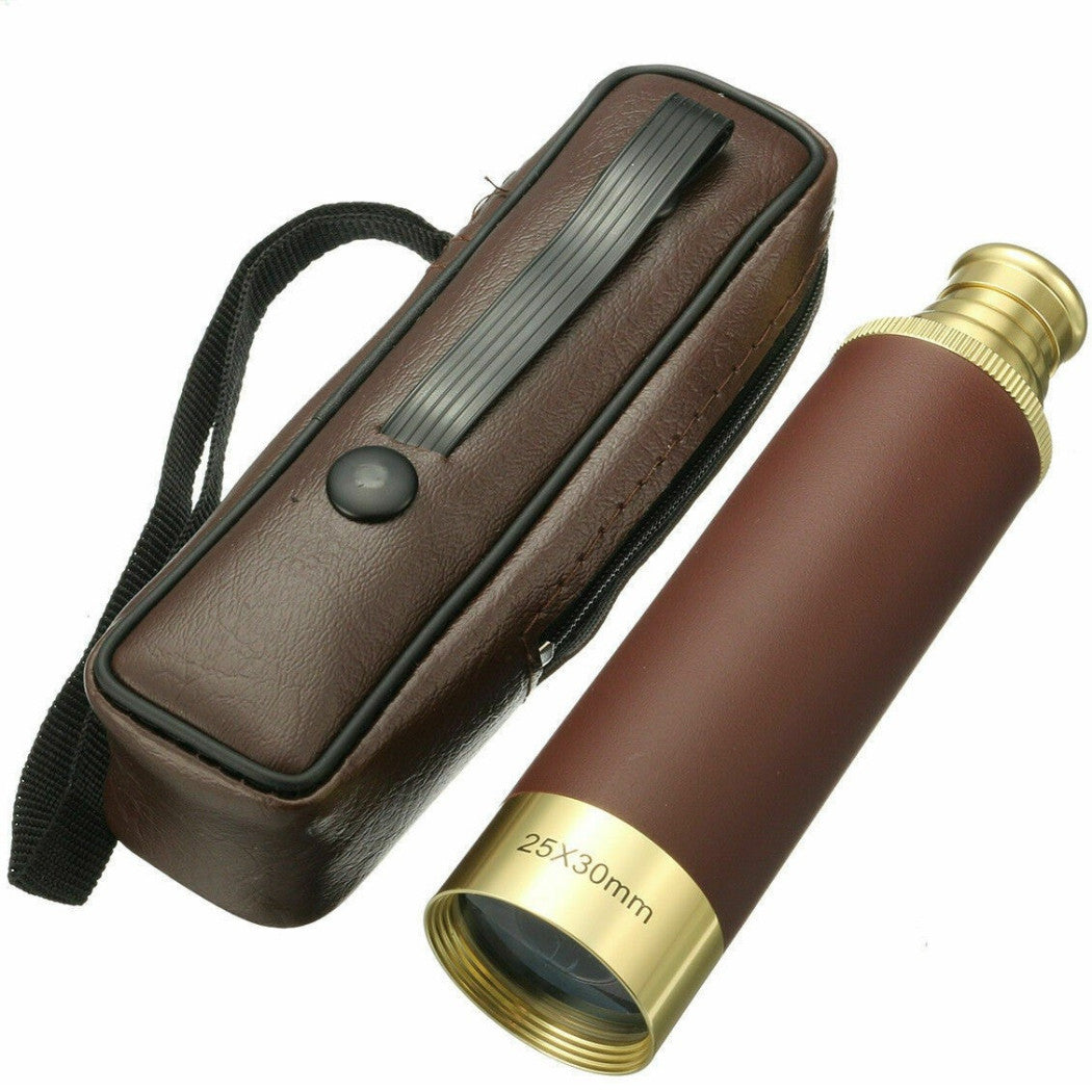 25X30MM VINTAGE GOLD LEDER NAVIGATION REISE MONOKULAR SPEKTIV