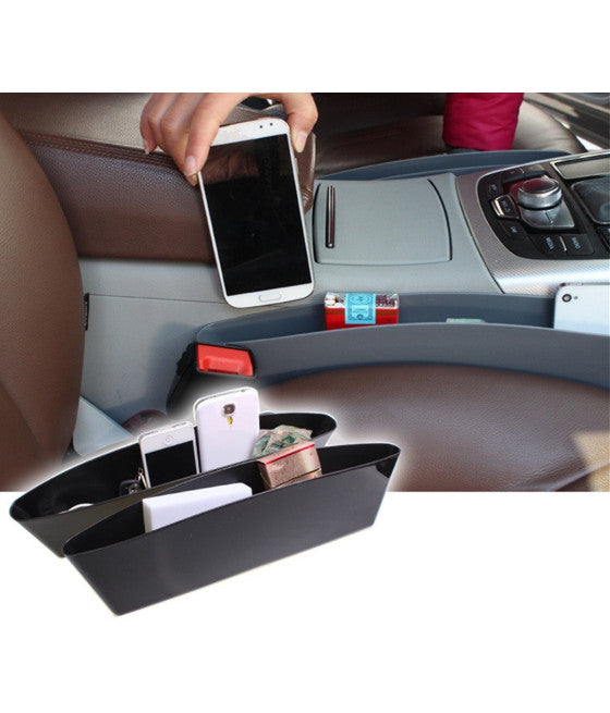 2 x seitliche Aufbewahrungsbehälter für Autositze mit leeren Taschen