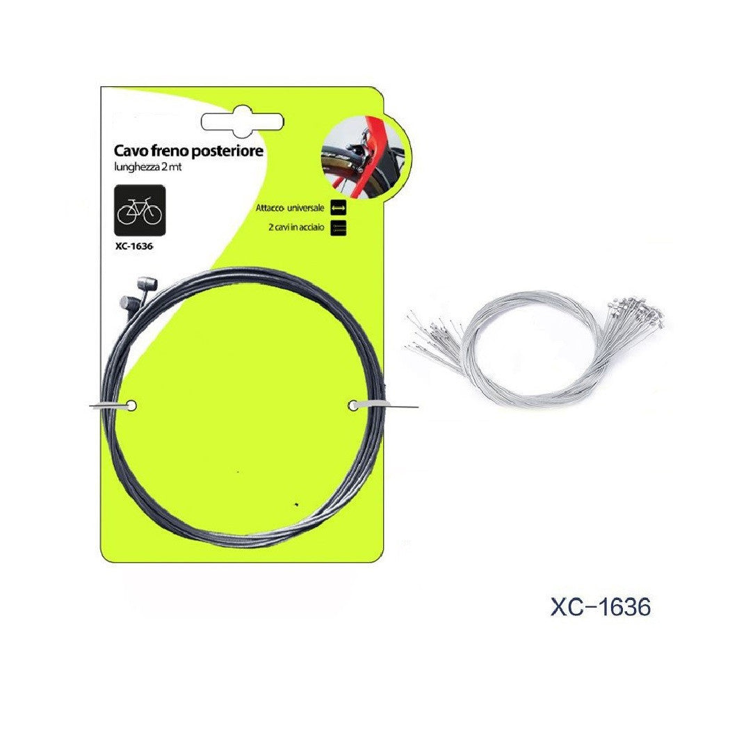 2 STÜCK STAHL-HINTERRADBREMSSEIL 2 M UNIVERSAL FAHRRAD PASSEND XC-1636