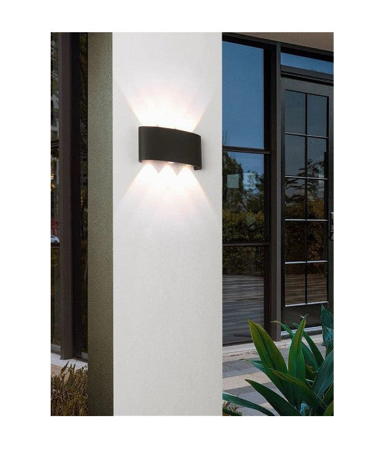 16W UP&DOWN WANDLEUCHTE SCHWARZ AUSSENLEUCHTE 6500K 4000K 3000K IP65 ES68