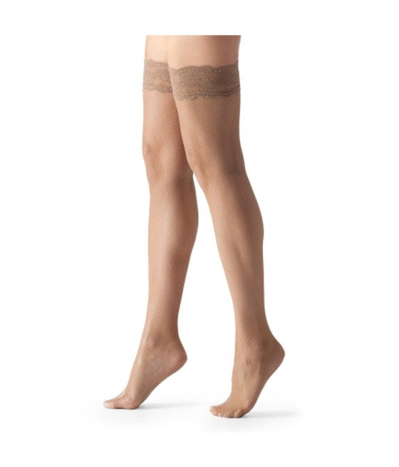 20 DEN NUDE FISHNET FLESH LACE SELF-SUPPORTING TIGHTS