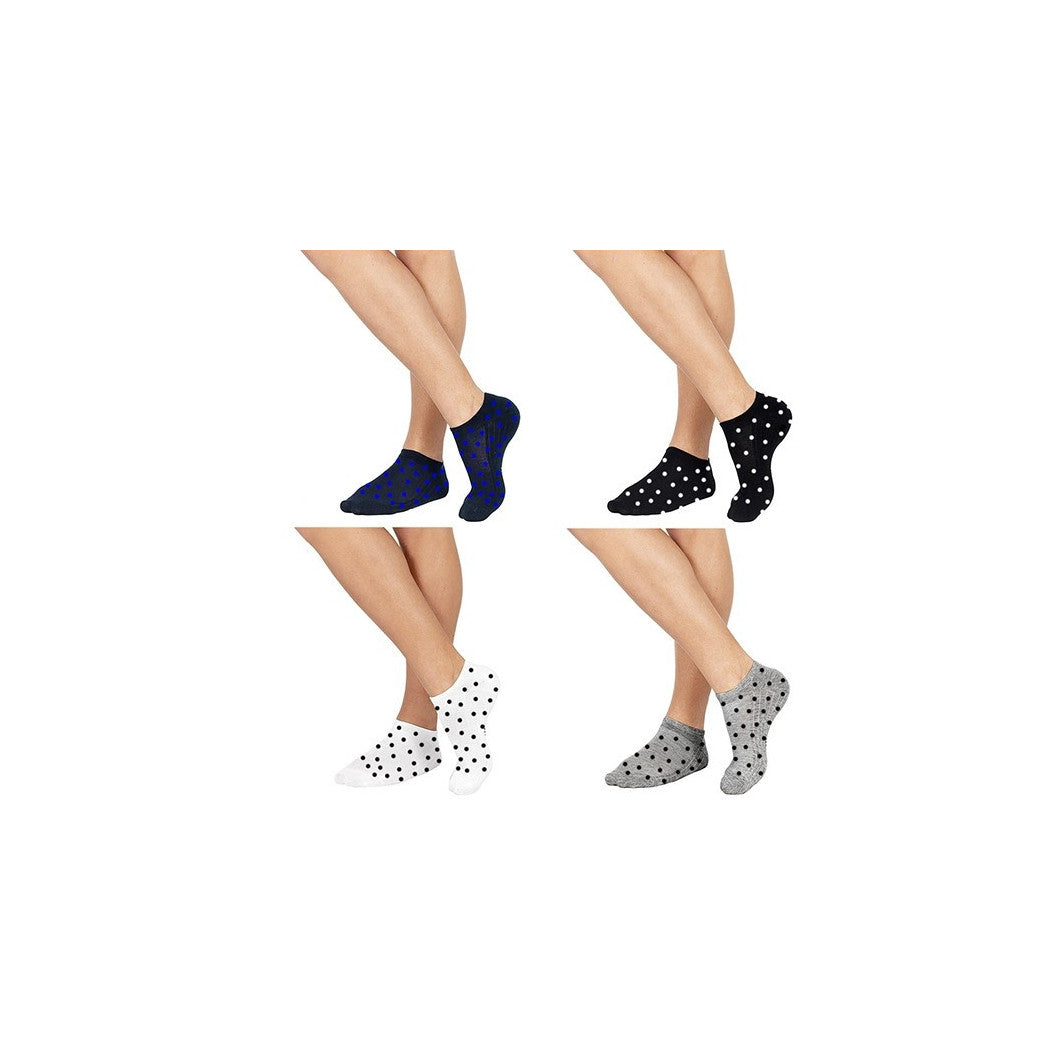12 PAAR BEQUEME SOCKEN MIT NIEDRIGEM KRAGEN IN 4 POLKA-DOT-FARBEN VON 40 BIS 46 AT027