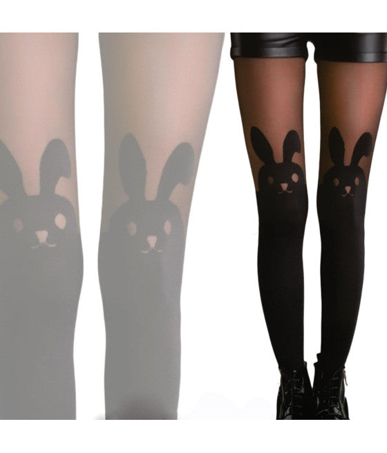 20 DEN STRUMPFHOSEN KANINCHEN KANINCHENSOCKEN SCHWARZ KAWAII EINE GRÖSSE PASST ALLE