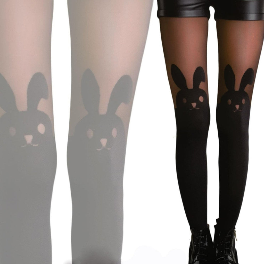 20 DEN STRUMPFHOSEN KANINCHEN KANINCHENSOCKEN SCHWARZ KAWAII EINE GRÖSSE PASST ALLE