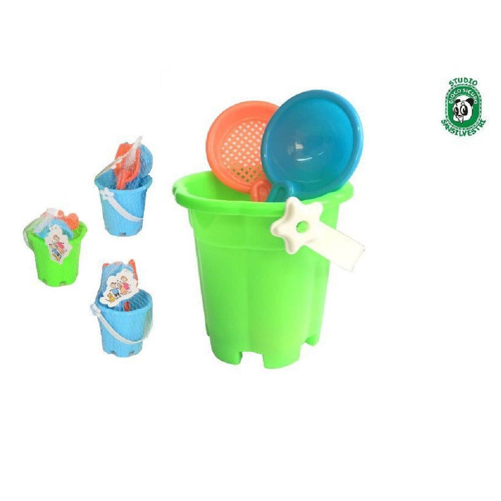 14 CM EIMER MIT ZUBEHÖR FÜR SOMMERLICHE STRANDSPIELE FÜR KINDER 072402