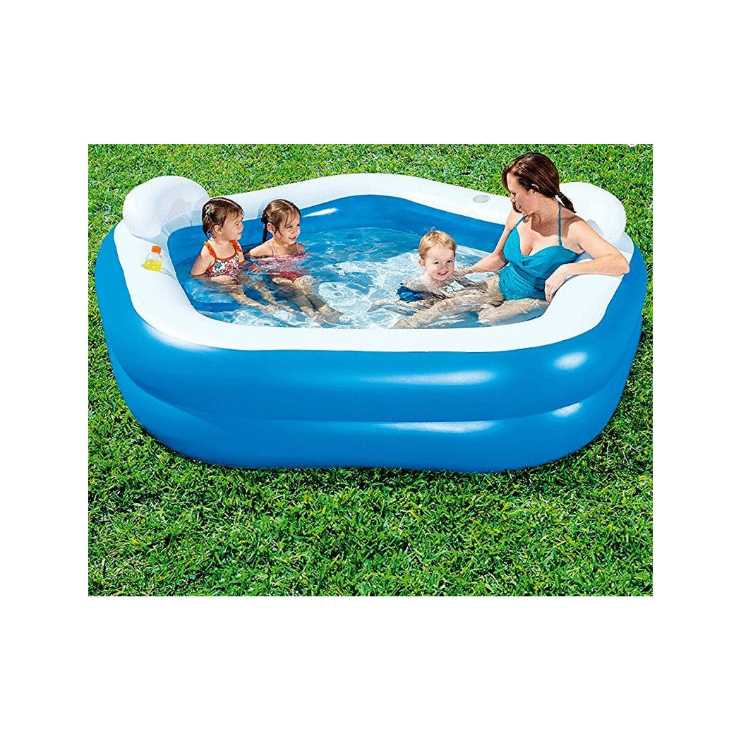 213 X 207 X 69 CM AUFBLASBARES AUFSTELLBECKEN MIT BECHERHALTER-KISSEN