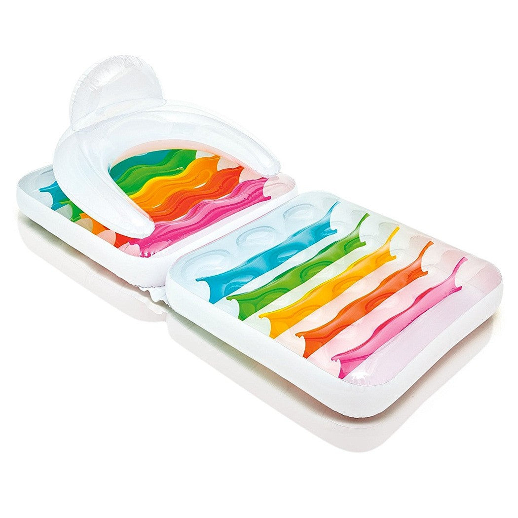 2-IN-1 AUFBLASBARE FALTBARE POOLMATRATZE MIT RÜCKENLEHNE 198X94CM