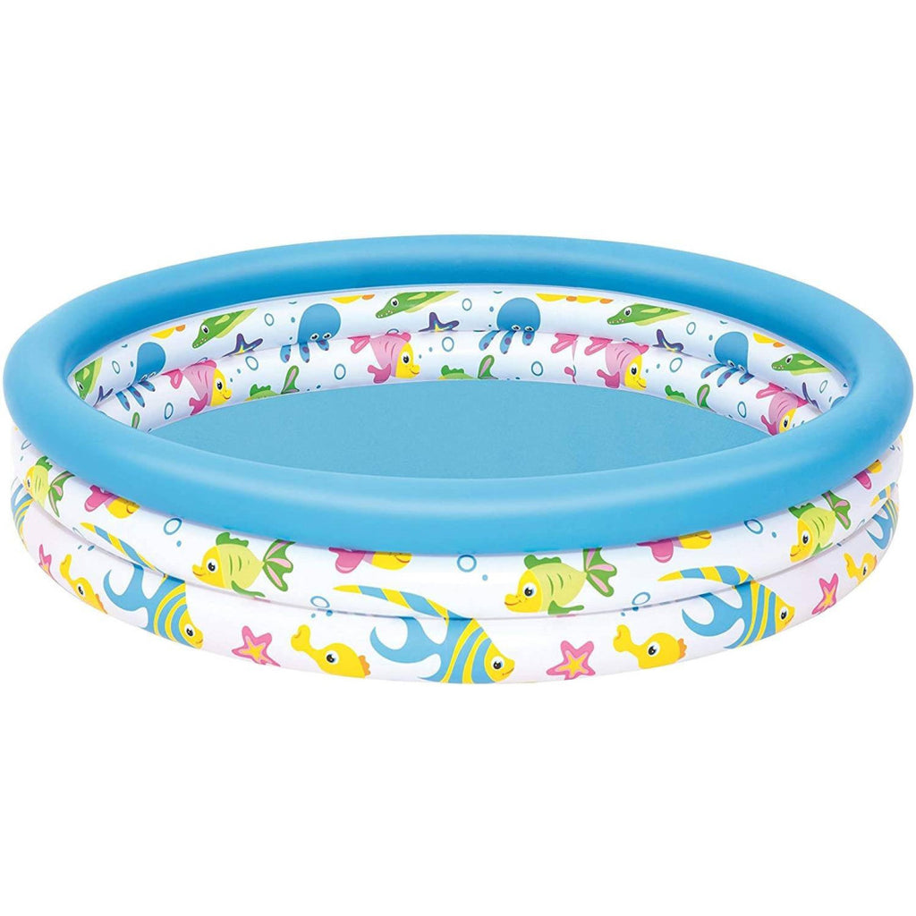 122CM RUNDEN AUFBLASBAREN OBERIRDISCHEN SCHWIMMBAD FÜR KINDER GARTEN 3 RINGE