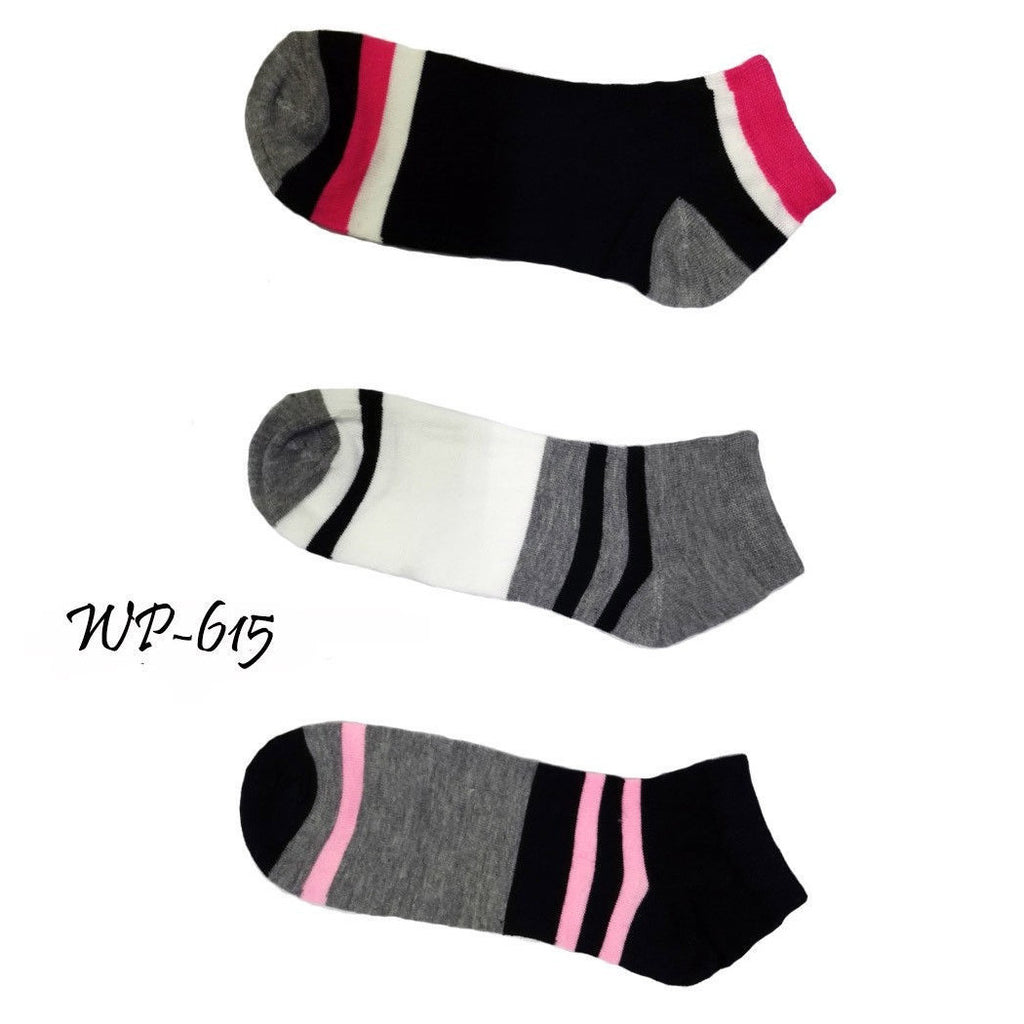 12 PAAR DAMEN-PHANTOMSOCKEN AUS BAUMWOLLE MIT NIEDRIGEM HALSAUSSCHNITT GRÖSSE EINHEITSGRÖSSE 35-40 GESTREIFT