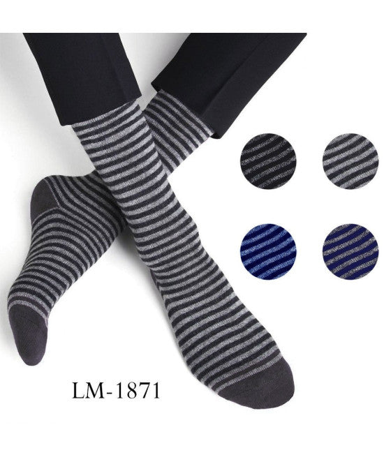 12 PAAR LANGE BAUMWOLLSOCKEN FÜR HERREN, VERSCHIEDENE FARBEN, RIGHINI LM-1871
