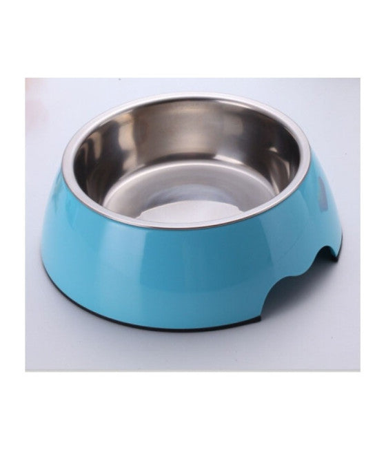 1 PLASTIKSTAHLTOPF 21x8CM HUND KATZENFUTTER WASSER