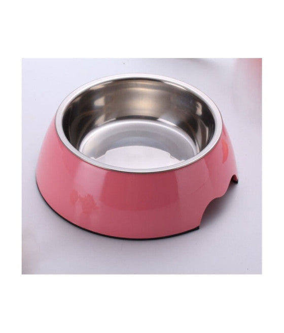 1 PLASTIKSTAHLTOPF 21x8CM HUND KATZENFUTTER WASSER