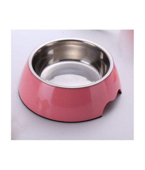 1 PLASTIKSTAHLTOPF 21x8CM HUND KATZENFUTTER WASSER