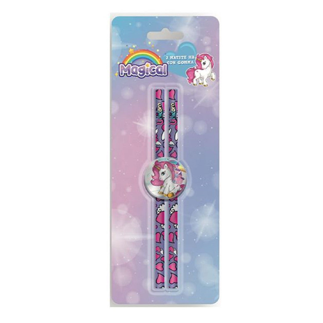 2 stücke Hb Bleistifte mit runder Gummi Magie Grafik Unicorn Girls 737908