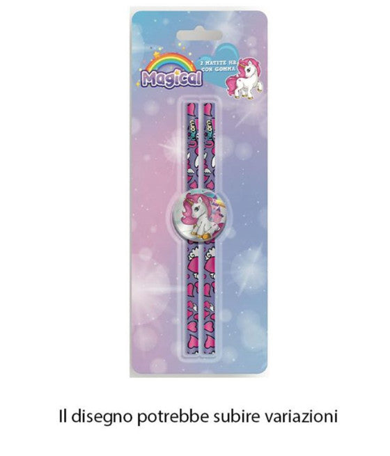 2 stücke Hb Bleistifte mit runder Gummi Magie Grafik Unicorn Girls 737908
