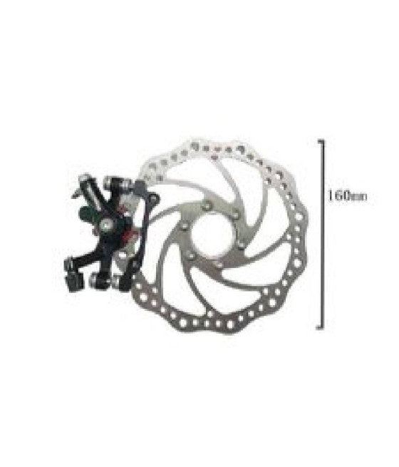 16 CM SCHEIBENBREMSSET MIT MECHANISCHEM BREMSSATTEL FÜR FAHRRAD ZX-9918
