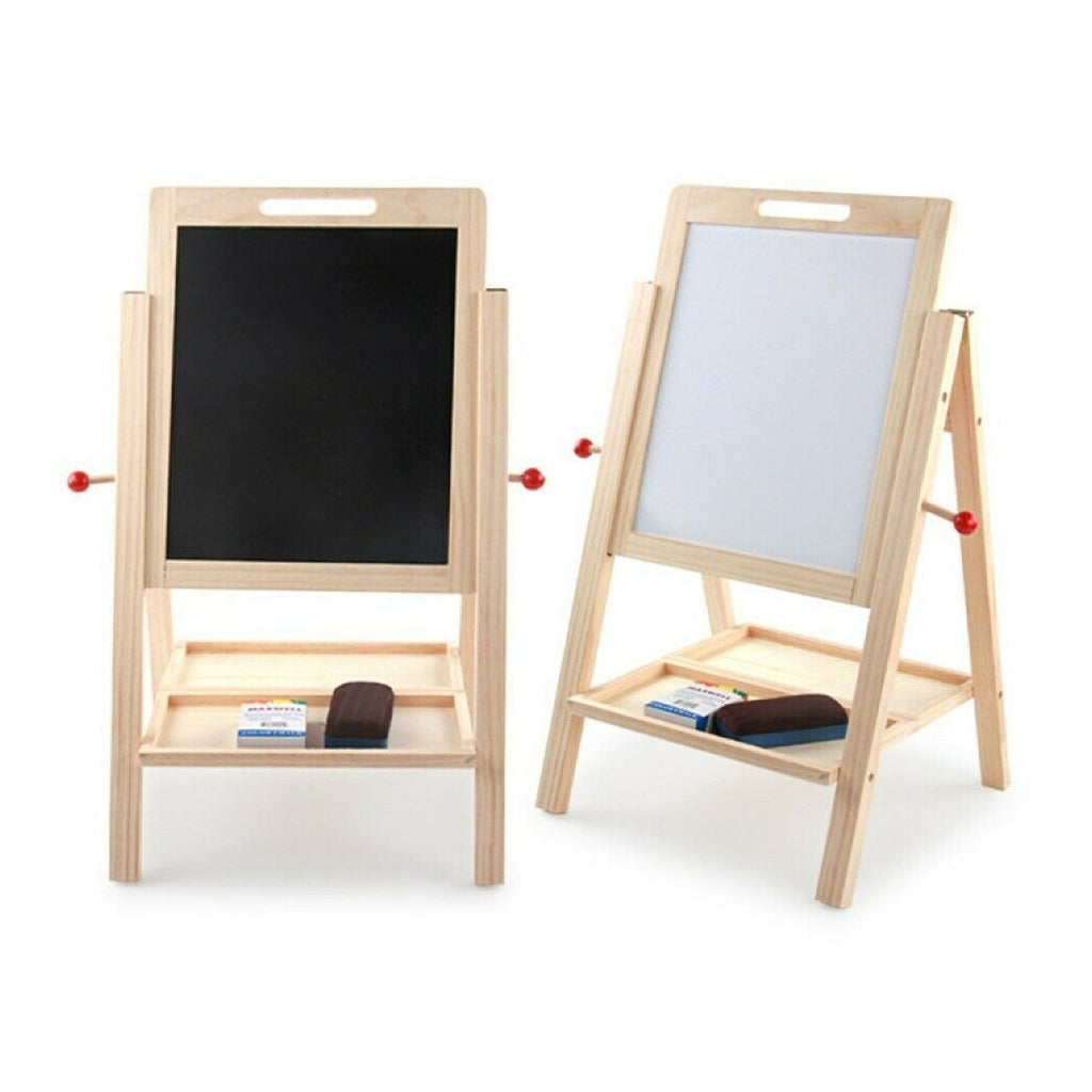 2-SEITIGE KINDERTAFEL AUS HOLZ STAFFELEI MALERKREIDE STIFTE